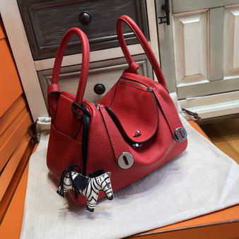 Hermes  Red Lindy 26 Togo Palladium HW