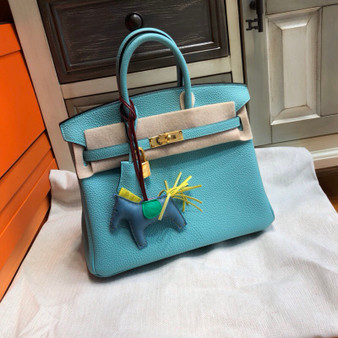 Hermes Blue Atoll 3P Birkin 25cm Togo Gold Hardware