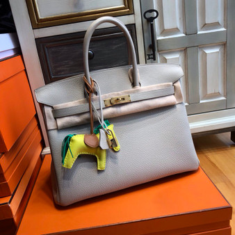 Hermès  10 craie Birkin 35  Togo Leather Gold Hardware 