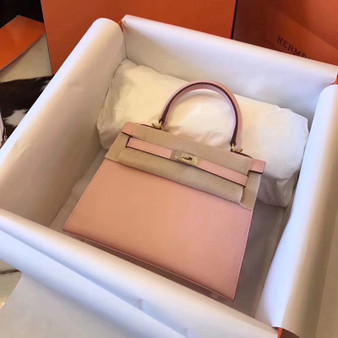 Hermès 3Q Rose Sakura  Kelly 25  Togo Gold Hardware