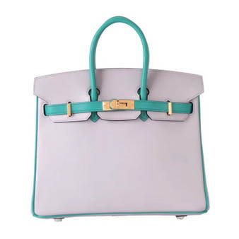 Hermes Special Order Bi-Colour 8U Bleu Glacier  / 7V Lagon Birkin 30 cm Epsom Palladium  Hardware