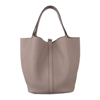 Hermes  M8 Gris Asphalte Picotin Lock GM Togo Leather Bag