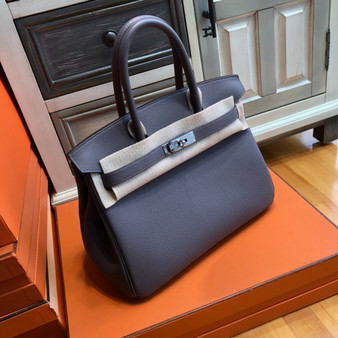  Hermès Gris Tourterelle Birkin 30 cm Togo Leather Palladium Hardware 