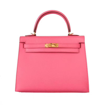 Hermès U5 Rose Lipstick  Kelly 32  Epsom Gold Hardware