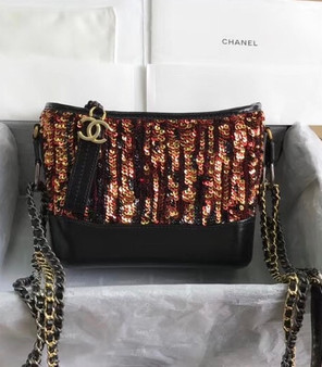 Chanel's Gabrielle Small Orange Sequins Hobo Bag A91810