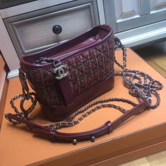 CHANEL'S GABRIELLE Tweed Hobo Bag Red