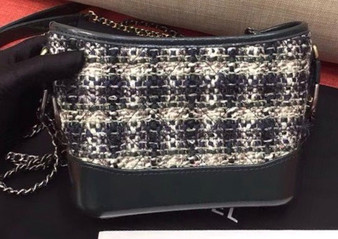 CHANEL'S GABRIELLE Small Tweed Green Hobo Bag 