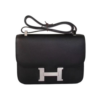 Hermes Black Constance 24 Epsom bag with Palladium Hardwares 