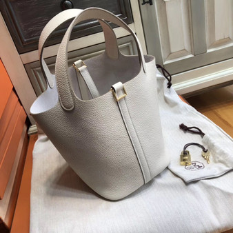 Hermes Craie Picotin Lock 18 Togo Leather Bag