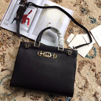 Gucci Zumi grainy leather medium top handle bag Black  Gucci Zumi grainy leather medium top handle bag Black