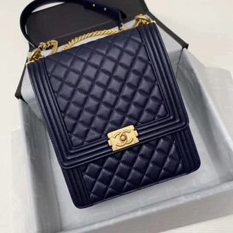 Chanel Large BOY CHANEL Handbag AS0132 Black 