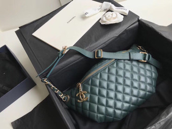 Chanel Matelasse Bum-Bag Waist Porch Green bag 