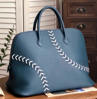 Hermes 1923 Bleu de Malte Evercolor Baseball Bolide 45cm  Hermes 1923 Bleu de Malte Evercolor Baseball Bolide 45cm