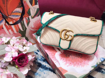 Gucci Online Exclusive GG Marmont raffia small shoulder bag  Gucci Online Exclusive GG Marmont raffia small shoulder bag
