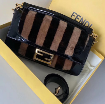 Fendi Multicolour, patent leather and sheepskin bag