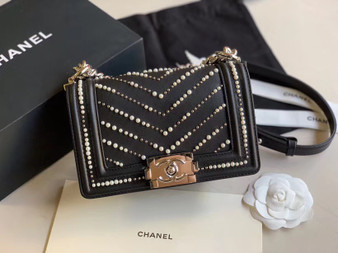 Chanel Small Pearl BOY CHANEL Handbag Black Chanel Small Pearl BOY CHANEL Handbag Black