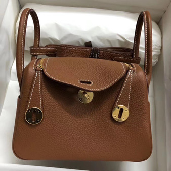Hermès Mini Lindy 20cm Bag  Gold Taurillon Clemence Leather Gold Hardware Hermès Mini Lindy 20cm Bag  Gold Taurillon Clemence Leather Gold Hardware