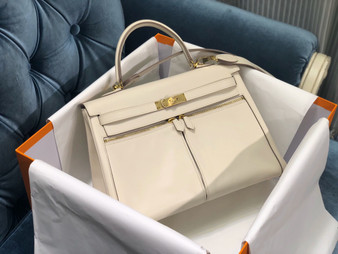 Hermes Special Order Kelly Lakis 35 Craie with Gold Hardware Hermes Special Order Kelly Lakis 35 Craie with Gold Hardware