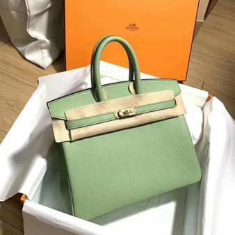 Hermes Vert Criquet Birkin 25 cm Togo Gold Hardware Hermes Vert Criquet Birkin 25 cm Togo Gold Hardware