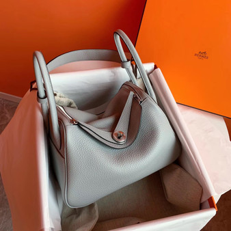 Hermes 8U Bleu Glacier  Lindy 26 Togo Palladium Hardware