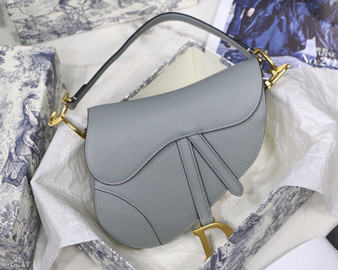 Christian Dior GRAY STONE SADDLE MATTE CALFSKIN BAG Christian Dior GRAY STONE SADDLE MATTE CALFSKIN BAG