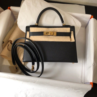 Hermès Black Kelly 20 Epsom leather Gold hardware Hermès Black Kelly 20 Epsom leather Gold hardware