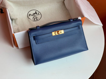 Hermès  7E BLUE BRIGHTON Kelly Mini Swift Gold Hardware Hermès  7E BLUE BRIGHTON Kelly Mini Swift Gold Hardware