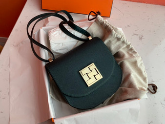 Hermes 6O Vert Cypres Mosaique au 24 - 17 bag Gold Hardware   Hermes 6O Vert Cypres Mosaique au 24 - 17 bag Gold Hardware