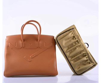 Hermes Shadow Birkin 35 Gold Swift Palladium Hardware