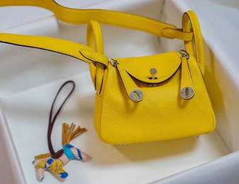 Hermes Mini Lindy 20cm Bag Lime Togo Leather Palladium Hardware  Hermes Mini Lindy 20cm Bag Lime Togo Leather Palladium Hardware