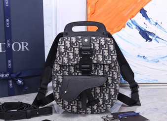Christian Dior MINI SADDLE BACKPACK Navy Blue Dior Oblique Jacquard Christian Dior MINI SADDLE BACKPACK Navy Blue Dior Oblique Jacquard