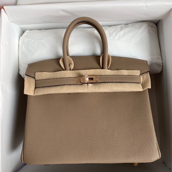 Hermes 81 Gris Tourterelle Birkin 25 cm Togo Gold Hardware Hermes 81 Gris Tourterelle Birkin 25 cm Togo Gold Hardware
