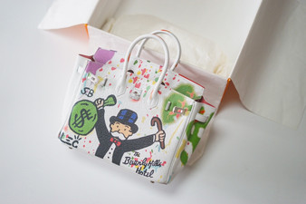  Hermes "Beverly Hills Hotel " Birkin 25 cm White Togo Palladium Hardware