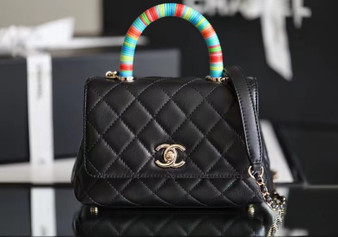 Chanel Mini Flap Bag with Rainbow Top Handle