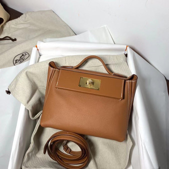 Hermès Mini 24/24 – 21 Bag Gold Evercolor/Swift leather  Hermès Mini 24/24 – 21 Bag Gold Evercolor/Swift leather