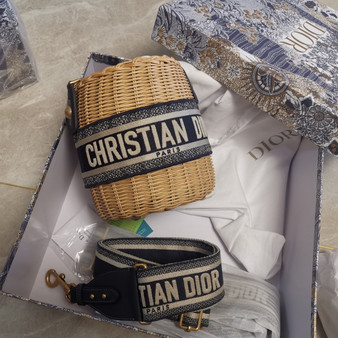 Christian Dior DIOR WICKER BUCKET BAG 