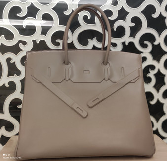 Hermes Shadow Birkin 35 Etoupe Swift Palladium Hardware  Hermes Shadow Birkin 35 Etoupe Swift Palladium Hardware