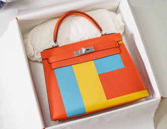 Hermes Limited Edition Kelly 28cm Lettre E Epsom PHW