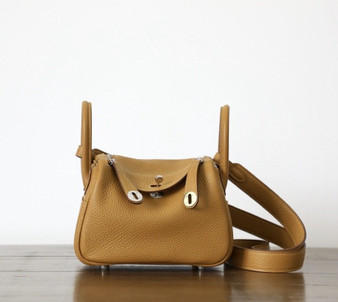Hermes Mini Lindy 20cm Bag Seasme Togo Leather Palladium  Hardware