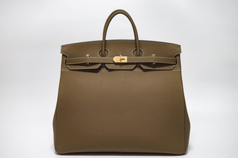 Hermes Etoupe Clemence Leather Gold Hardware Birkin 50 Bag Hermes Etoupe Clemence Leather Gold Hardware Birkin 50 Bag