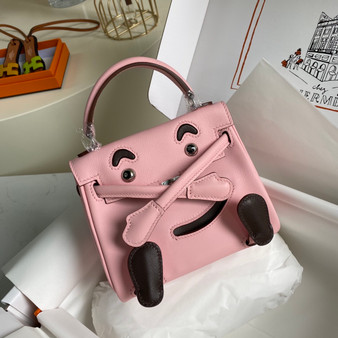 Hermes Quelle Idole Kelly Doll Bag 3Q Sakura Pink Swift Palladium Hardware Hermes Quelle Idole Kelly Doll Bag 3Q Sakura Pink Swift Palladium Hardware
