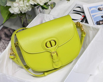 Christian Dior MEDIUM DIOR BOBBY BAG Lime Box Calfskin