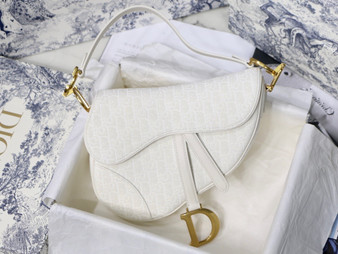 Christian Dior SADDLE BAG White Dior Oblique Jacquard Christian Dior SADDLE BAG White Dior Oblique Jacquard