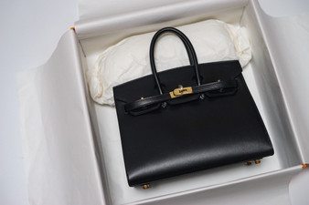 Hermes Birkin 25 Sellier Box Leather Gold Hardware