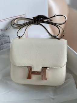 Hermes Craie Constance 19cm Epsom Gold Hardware