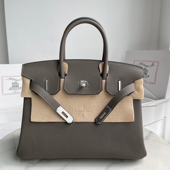 Hermès Birkin 30 cm Etain Togo Leather Palladium Hardware 