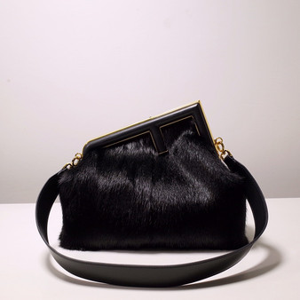 FENDI FIRST MEDIUM Black mink bag FENDI FIRST MEDIUM Black mink bag