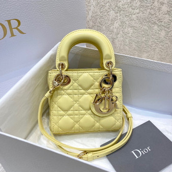 Christian Dior MICRO LADY DIOR BAG YELLOW