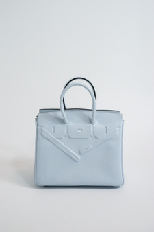  Hermes Mini Shadow Birkin 25 Bag Blue  Zephyr Evercalf Limited Edition