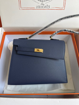 Hermes Kelly Sellier 20 en Desordre Navy Hermes Kelly Sellier 20 en Desordre Navy